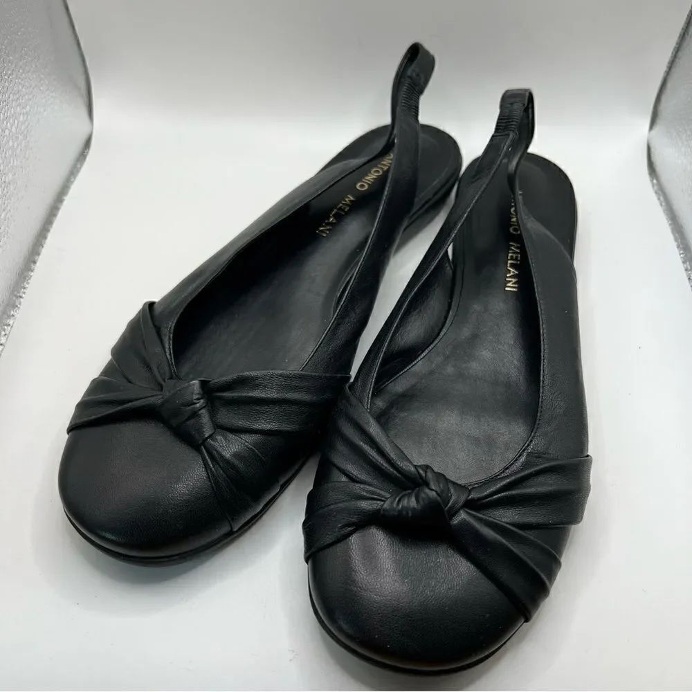 Antonio Melani Black twist toe flats